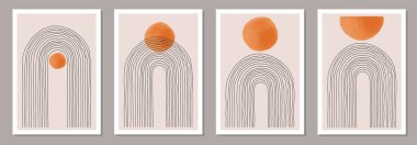 Soyut estetik minimalist el çizimi modaya uygun arka planlar