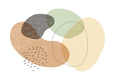 Modern kolaj tarzında soyut organik şekillere sahip minimalist tasarım yatay arkaplan, duvar sanatı dekorasyonu, kart, kapak, afiş, masaüstü duvar kağıdı vb.