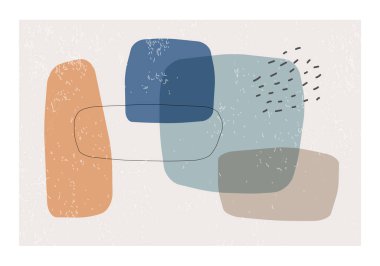 Modern kolaj tarzında soyut organik şekillere sahip minimalist tasarım yatay arkaplan, duvar sanatı dekorasyonu, kart, kapak, afiş, masaüstü duvar kağıdı vb.