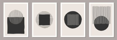 Soyut, yaratıcı, minimalist, sanatsal el yapımı kompozisyonlar.