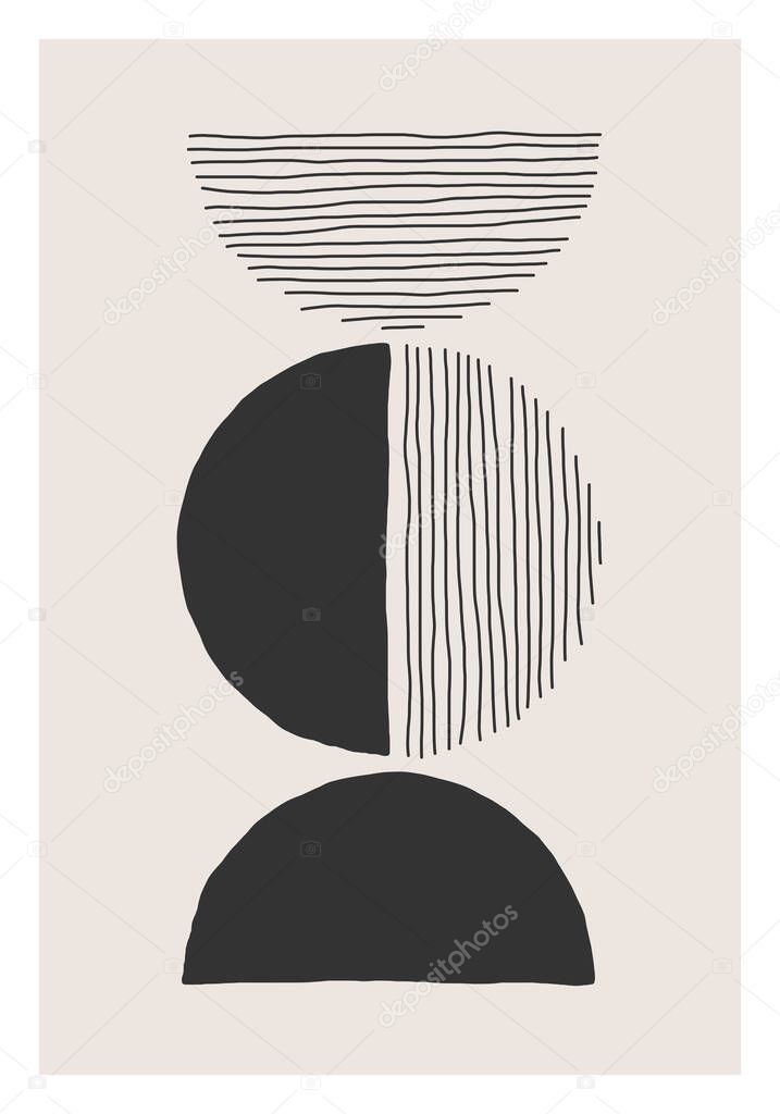 Trendy abstract aesthetic creative minimalist artistic hand drawn composition