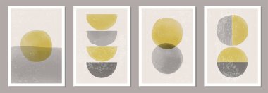 Soyut estetik suluboya minimalist el çizimleri