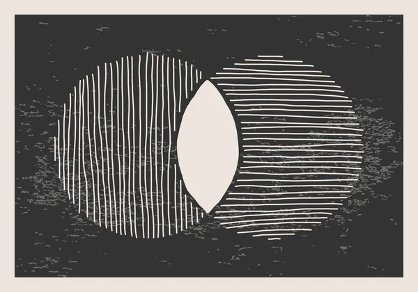 Trendige abstrakte ästhetische kreative minimalistische künstlerische handgezeichnete Komposition — Stockvektor