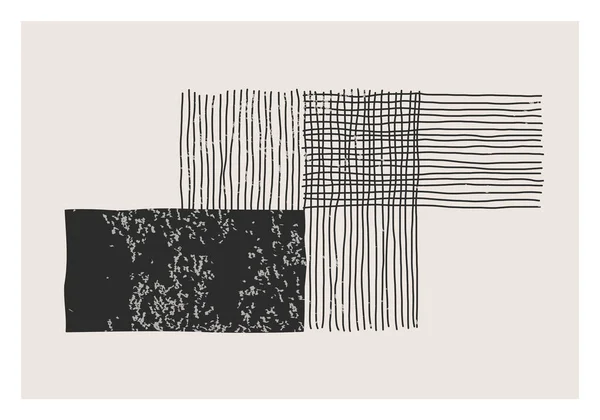 Trendig abstrakt estetisk kreativ minimalistisk konstnärlig handritad komposition — Stock vektor