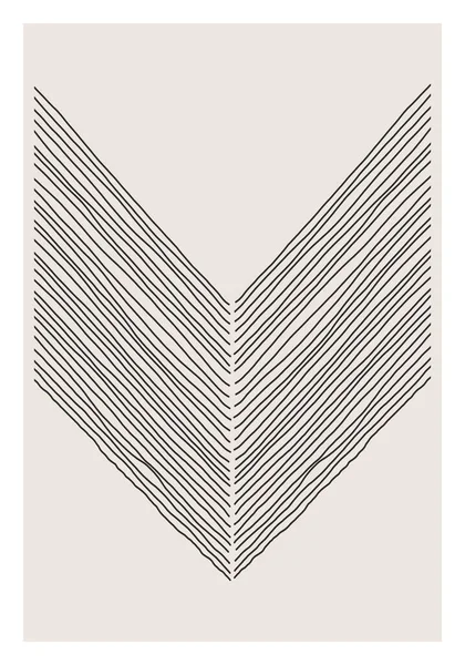Moderno abstracto creativo minimalista artístico dibujado a mano composición — Vector de stock