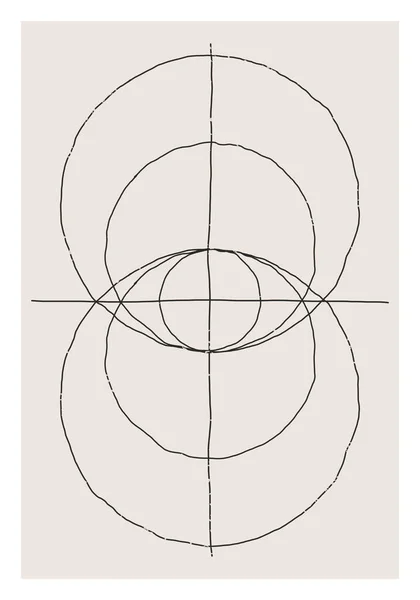 Moderna abstrato criativo minimalista artística mão desenhada composição —  Vetores de Stock