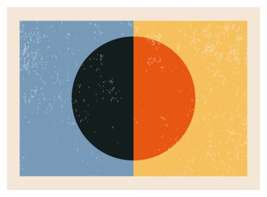 Minimalist 20 'ler geometrik soyut arkaplan tasarımı, vektör ilkel şekiller