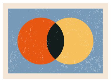 Minimalist 20 'ler geometrik soyut arkaplan tasarımı, vektör ilkel şekiller