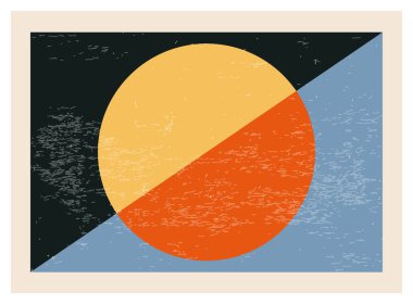 Minimalist 20 'ler geometrik soyut arkaplan tasarımı, vektör ilkel şekiller