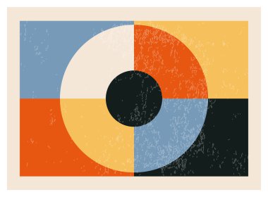 Minimalist 20 'ler geometrik soyut arkaplan tasarımı, vektör ilkel şekiller