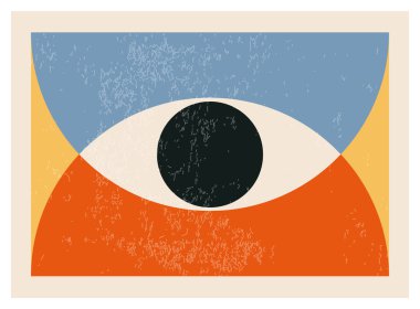 Minimalist 20 'ler geometrik soyut arkaplan tasarımı, vektör ilkel şekiller