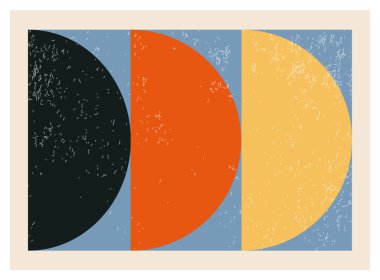 Minimalist 20 'ler geometrik soyut arkaplan tasarımı, vektör ilkel şekiller