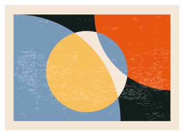 Minimalist 20 'ler geometrik soyut arkaplan tasarımı, vektör ilkel şekiller