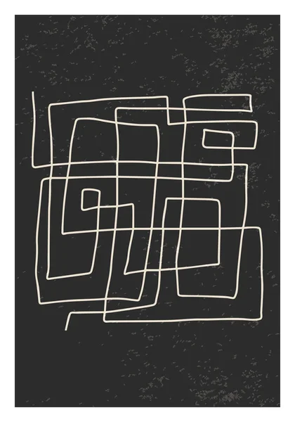 Moderna estética abstracta creativa minimalista artística dibujada a mano composición — Archivo Imágenes Vectoriales