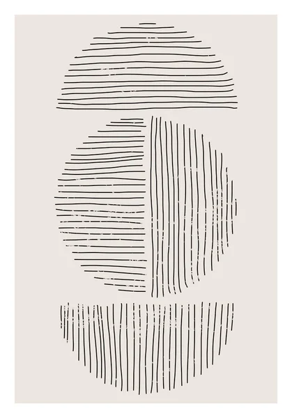 トレンディーな抽象的な創造的なミニマリストの芸術的な手描きの組成 — ストックベクタ