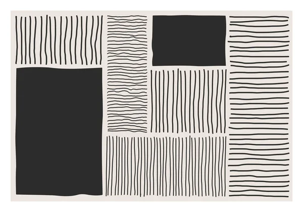 Moderna abstrato criativo minimalista artística mão desenhada composição —  Vetores de Stock