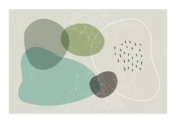Diseño minimalista fondo horizontal con formas orgánicas abstractas composición — Vector de stock