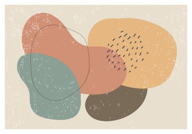 Soyut organik şekillere sahip minimalist tasarım yatay arkaplan