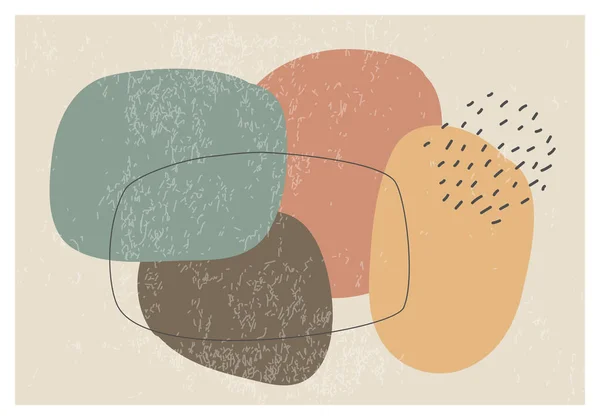 Diseño minimalista fondo horizontal con formas orgánicas abstractas composición — Archivo Imágenes Vectoriales