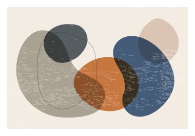 Soyut organik şekillere sahip minimalist tasarım yatay arkaplan