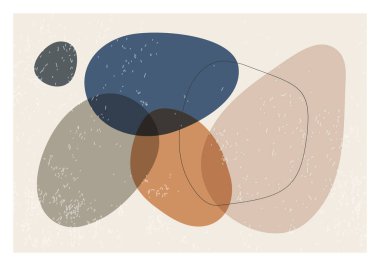 Soyut organik şekillere sahip minimalist tasarım yatay arkaplan