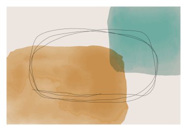 Duvar dekorasyonu için ideal, poster ya da masaüstü duvar kağıdı, vektör illüstrasyonu gibi modaya uygun, asgari sanatsal el boyama kompozisyonu