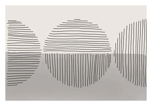 Trendig Abstrakt Kreativ Minimalistisk Konstnärlig Handmålad Komposition Idealisk För Väggdekoration — Stock vektor