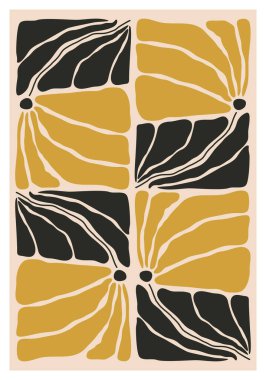 Modern kolaj tarzında soyut sanat botanik kompozisyonu olan minimalist poster, duvar sanatı dekorasyonu, kartpostal, kapak tasarımı için kullanılabilir