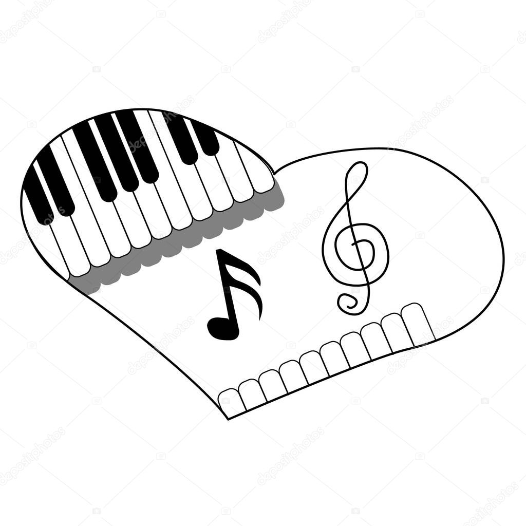 Music Heart Love Music Line Heart Premium Vector In Adobe Illustrator Ai Ai Format Encapsulated Postscript Eps Eps Format