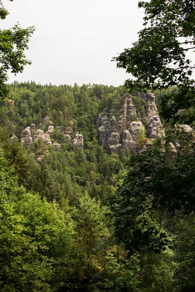 Sakson İsviçre peyzaj yaz fotoğraf Alman Milli Doğa Parkı
