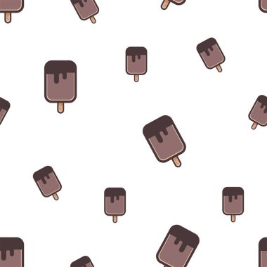 Çikolata deseninin Dikişsiz deseni. Beyaz arka planda yalıtılmış