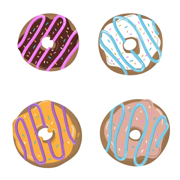 Farklı tatlar ile lezzetli coorful donutlar