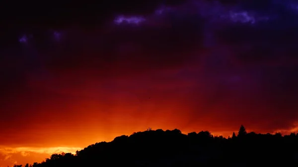 Wolken Und Nasser Und Sonnenuntergang — Stockfoto