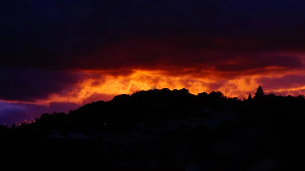 Wolken Und Wetter Dan Sonnenuntergang — Stok Foto