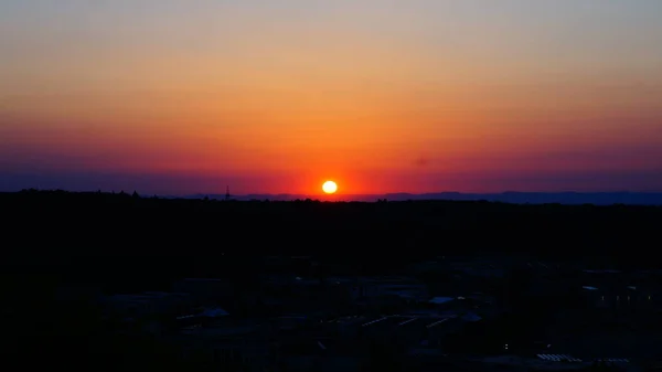 Wolken Und Wetter Und Sonnenuntergang — Fotografia de Stock