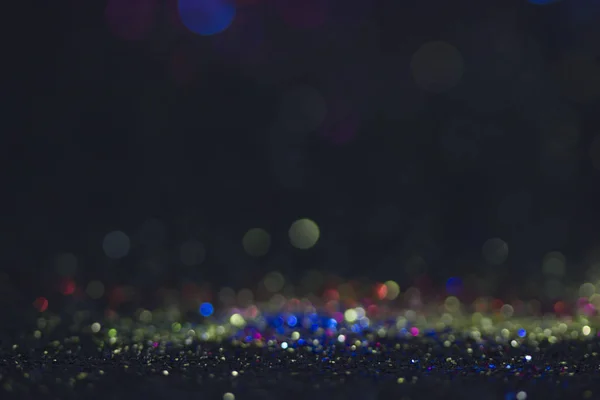 Bokeh Glitter Fly Lichten Zwarte Achtergrond — Stockfoto