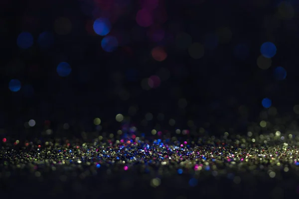 Bokeh Glitter Fly Lichten Zwarte Achtergrond — Stockfoto