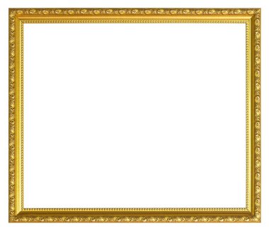 Beyaz arkaplanda eski bir resim çerçevesi.