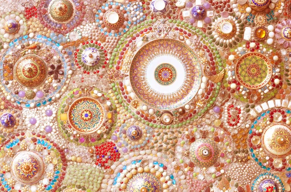 Pareti Sono Decorate Con Piastrelle Perline Sfondo Texture — Foto Stock