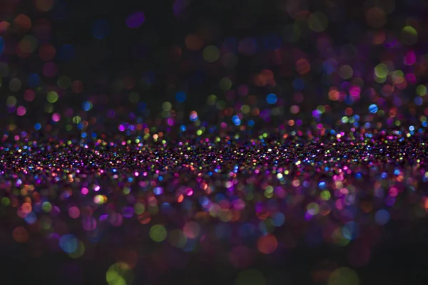 Bokeh Glitter Fly Lichten Zwarte Achtergrond — Stockfoto