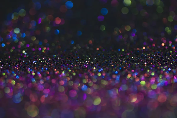 Bokeh Glitter Fly Lichten Zwarte Achtergrond — Stockfoto