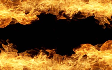 Siyah arkaplandaki alevler soyut.