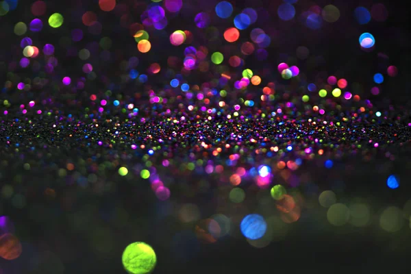 Bokeh Glitter Fly Lichten Zwarte Achtergrond — Stockfoto