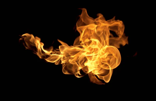 Огненное Пламя Черном Фоне Абстрактно — стоковое фото