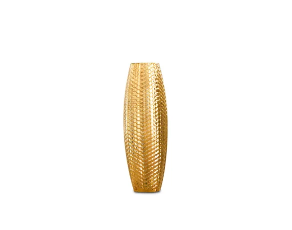 Golden Metal Vase Isolated White Background — Stock Photo, Image