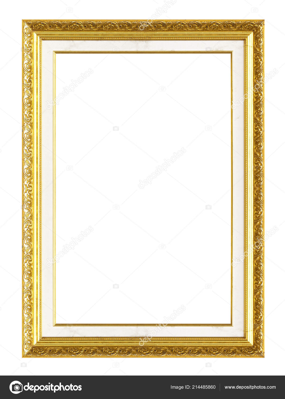 Antique Golden Frame Isolated White Background Stock Photo by ©scenery1  214485860