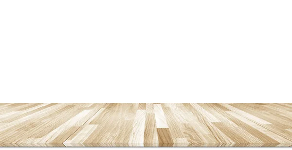 在白色的背景中分离的木地板 — 图库照片