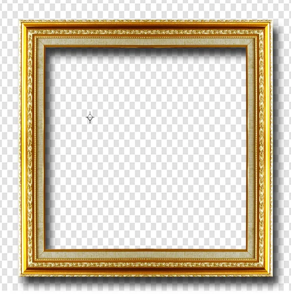 Quadro de imagem dourada isolado em transparente — Fotografia de Stock