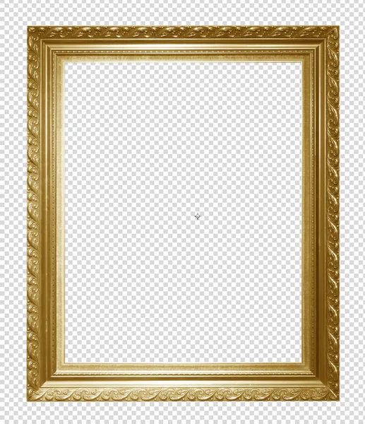 Golden  frame isolated on transparent background — Stock Photo, Image