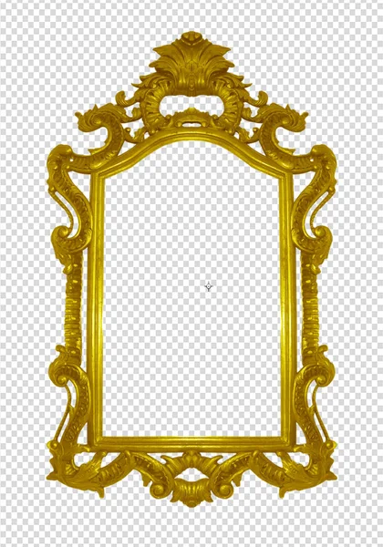 Golden frame isolated on transparent background